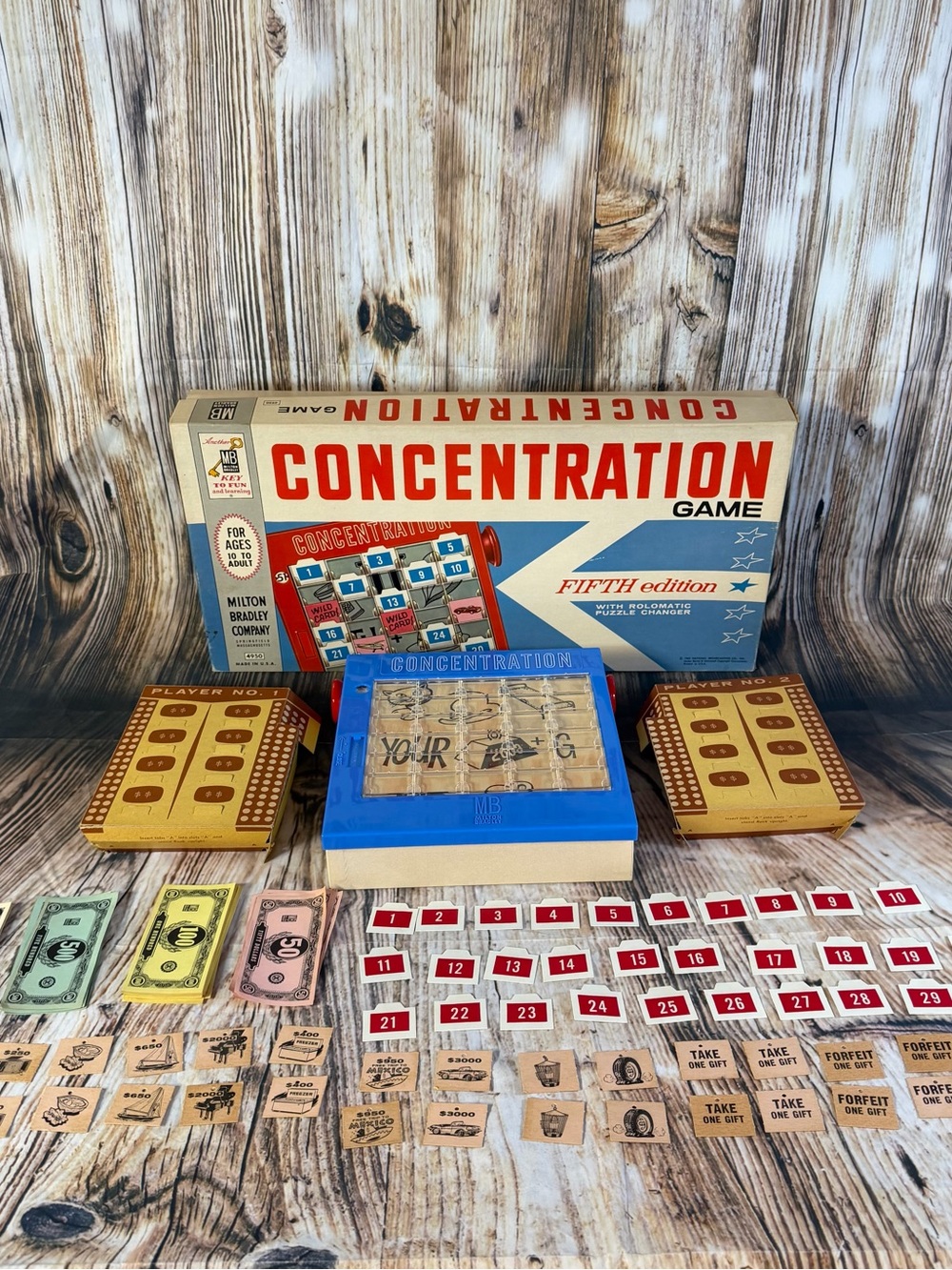 Vintage Concentration Game 5th Edition Milton Bradley 1962 Rolomatic Complete